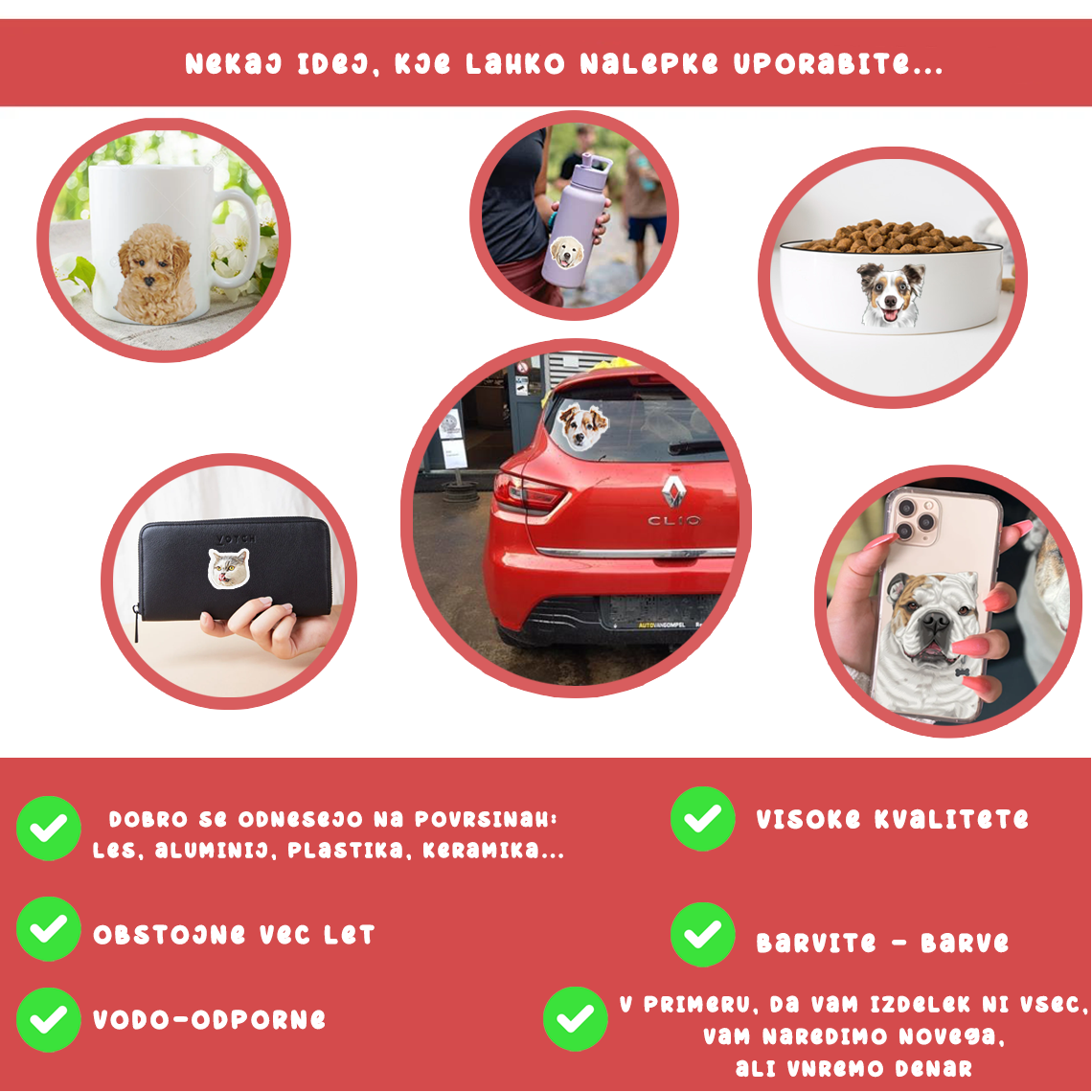 3x Adhesivo personalizado para su mascota